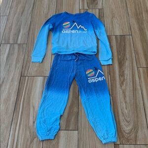 Blue Gradient Kids Sweatshirt Set